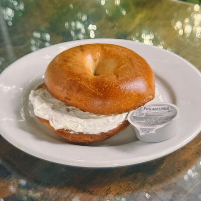 Cream Cheese Plain Bagel.